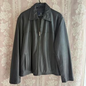 London Fog Men's Black Leather Jacket